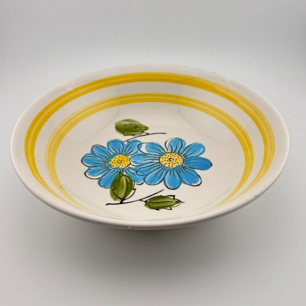 Mid-Century Modern Daisy Ceramic Serving Bowl Quiet Luxury Home Decor 7.25" - Picture 2 of 4